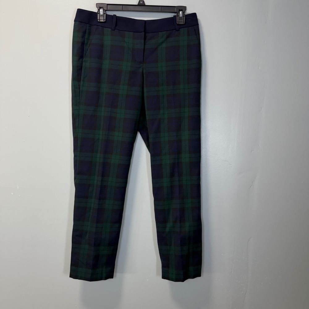 Ann Taylor LOFT Marisa Ankle Pants Green Navy Black Watch Plaid Size 4